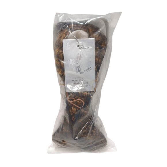 Ponytail Extension Magic Touch 13" Golden Brown Tight Waves Curly Prom Holiday - Picture 3 of 11